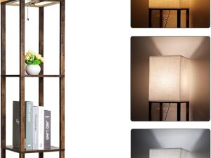 RUNTOP Floor Lamp with Shelves