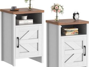 JUMMICO Farmhouse Nightstand